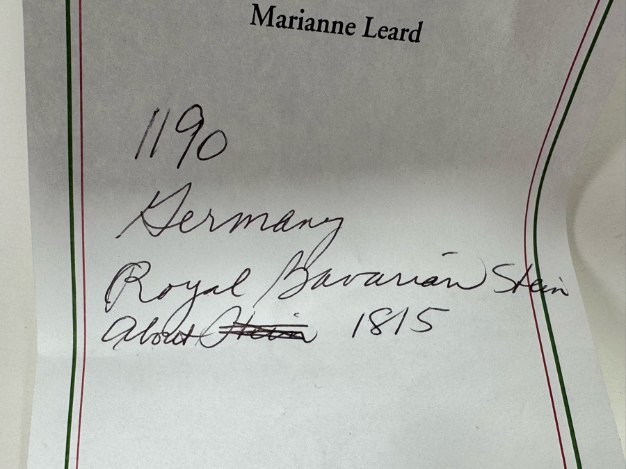 Impressive Tall Hand Painted Antique 1815 Royal Bavarian Beer Stein Nurnberg 16H [Photo 34]