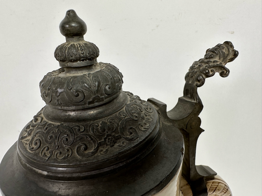 Impressive Tall Hand Painted Antique 1815 Royal Bavarian Beer Stein Nurnberg 16H [Photo 17]