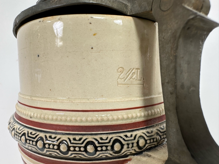 Impressive Tall Hand Painted Antique 1815 Royal Bavarian Beer Stein Nurnberg 16H [Photo 19]