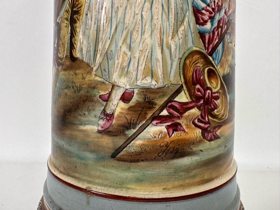 Impressive Tall Hand Painted Antique 1815 Royal Bavarian Beer Stein Nurnberg 16H [Photo 10]