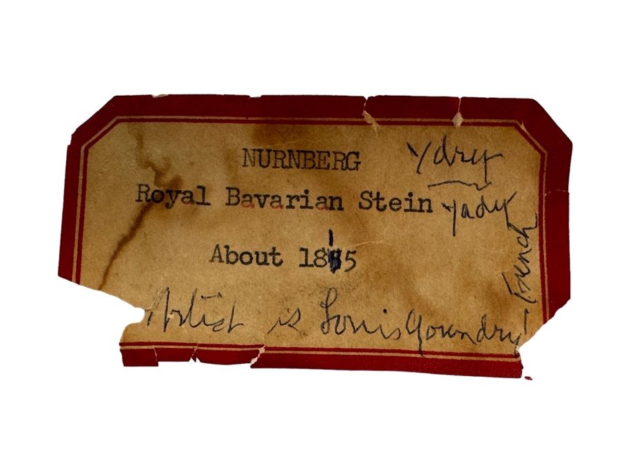 Impressive Tall Hand Painted Antique 1815 Royal Bavarian Beer Stein Nurnberg 16H [Photo 4]