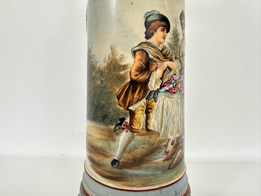 Impressive Tall Hand Painted Antique 1815 Royal Bavarian Beer Stein Nurnberg 16H [Photo 22]