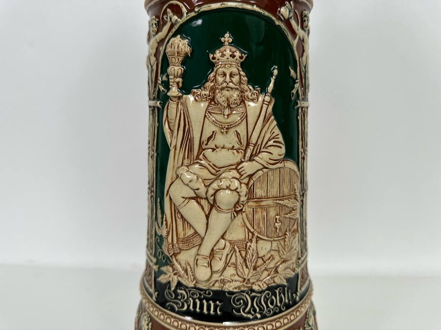 Antique German Relief Beer Stein With Kaiser King 17H [Photo 6]