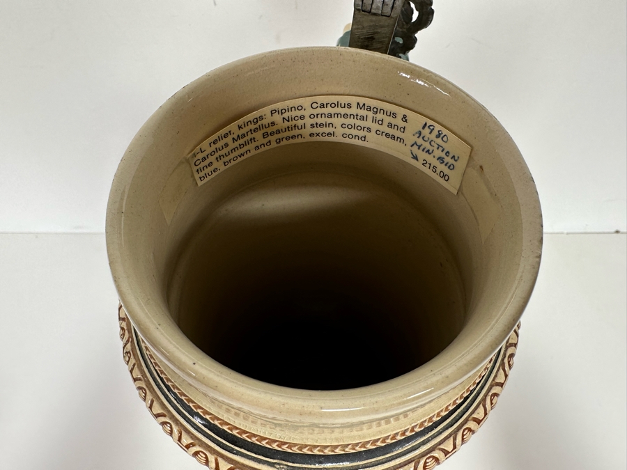 Antique German Relief Beer Stein With Kaiser King 17H [Photo 25]