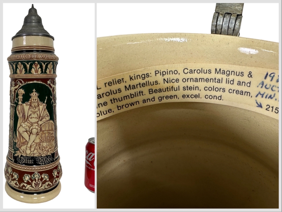 Antique German Relief Beer Stein With Kaiser King 17H [Photo 1]