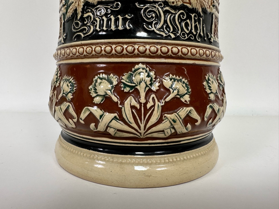 Antique German Relief Beer Stein With Kaiser King 17H [Photo 9]