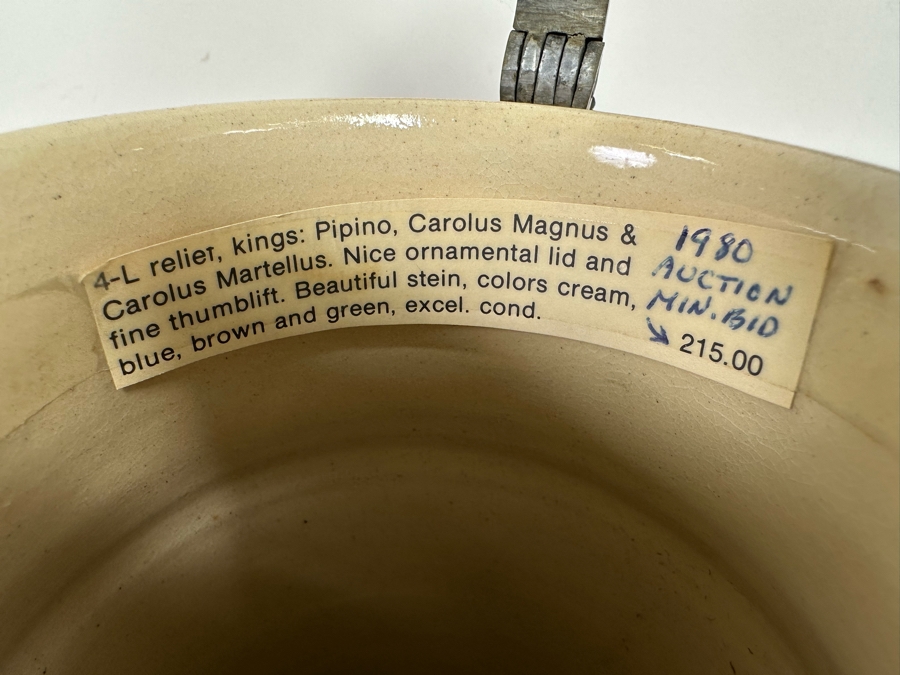 Antique German Relief Beer Stein With Kaiser King 17H [Photo 23]