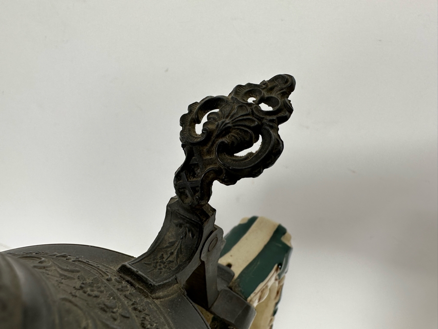 Antique German Relief Beer Stein With Kaiser King 17H [Photo 21]