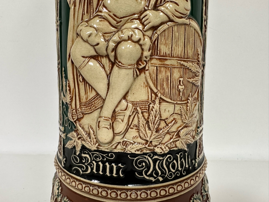 Antique German Relief Beer Stein With Kaiser King 17H [Photo 8]