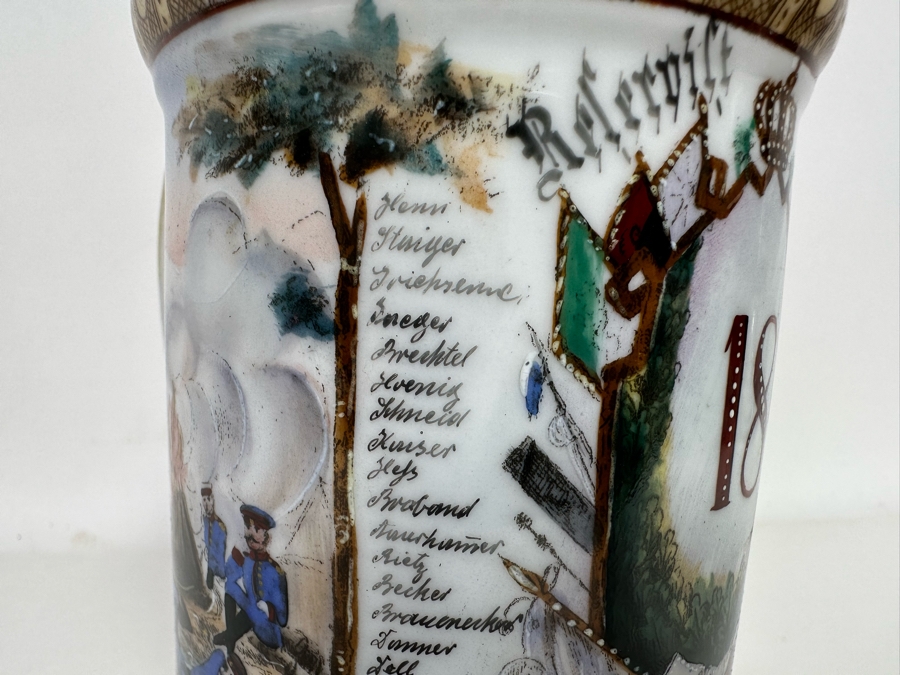 Antique 1896-1898 Regimental Beer Stein Of The Imperial German Army With Lithophane Bottom 11H - See Photos [Photo 15]