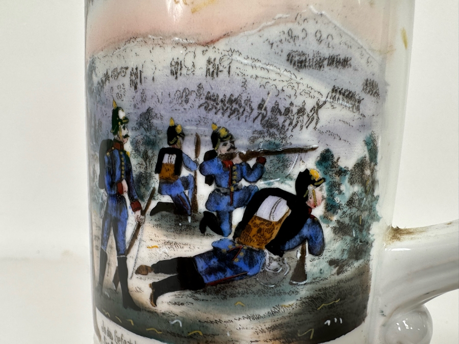Antique 1896-1898 Regimental Beer Stein Of The Imperial German Army With Lithophane Bottom 11H - See Photos [Photo 23]