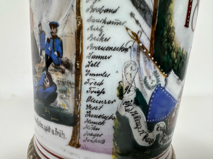 Antique 1896-1898 Regimental Beer Stein Of The Imperial German Army With Lithophane Bottom 11H - See Photos [Photo 16]