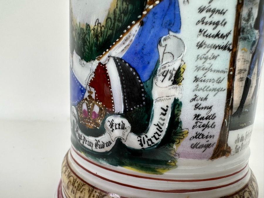 Antique 1896-1898 Regimental Beer Stein Of The Imperial German Army With Lithophane Bottom 11H - See Photos [Photo 12]