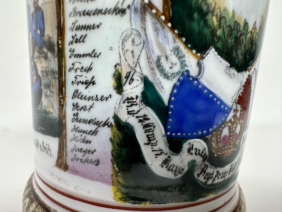 Antique 1896-1898 Regimental Beer Stein Of The Imperial German Army With Lithophane Bottom 11H - See Photos [Photo 11]