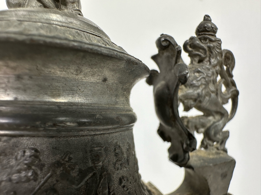 Antique 1896-1898 Regimental Beer Stein Of The Imperial German Army With Lithophane Bottom 11H - See Photos [Photo 28]