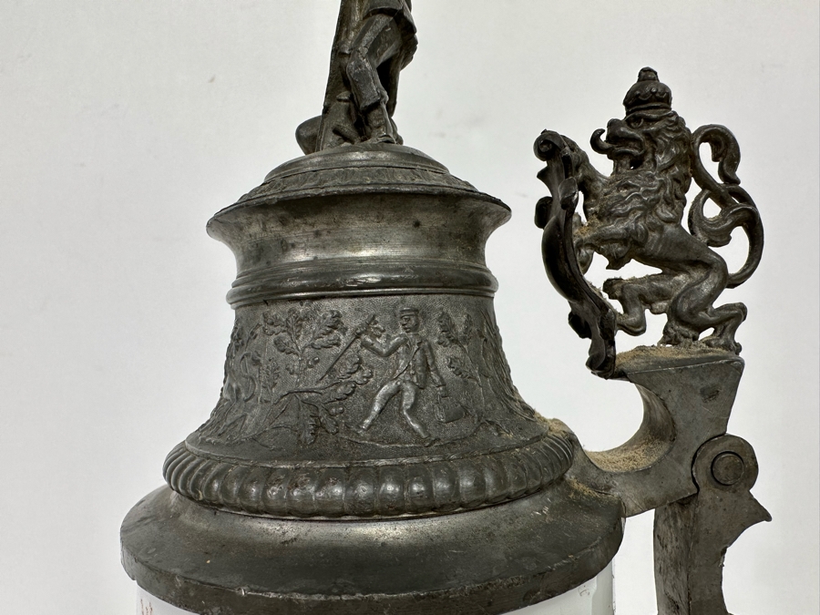 Antique 1896-1898 Regimental Beer Stein Of The Imperial German Army With Lithophane Bottom 11H - See Photos [Photo 27]