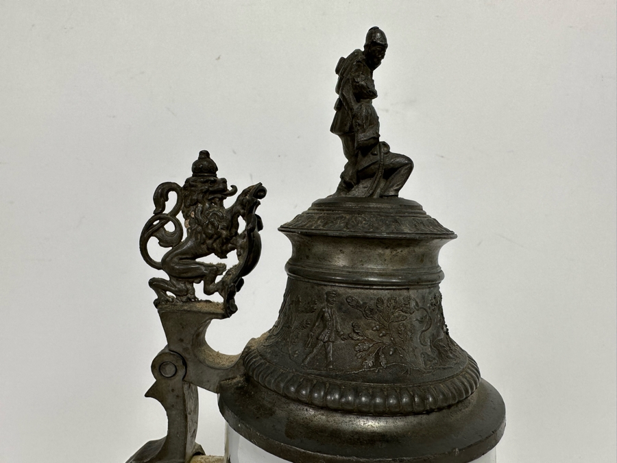 Antique 1896-1898 Regimental Beer Stein Of The Imperial German Army With Lithophane Bottom 11H - See Photos [Photo 8]