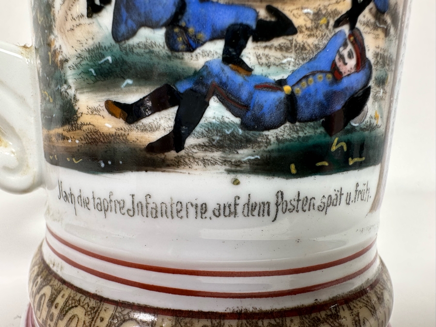 Antique 1896-1898 Regimental Beer Stein Of The Imperial German Army With Lithophane Bottom 11H - See Photos [Photo 20]