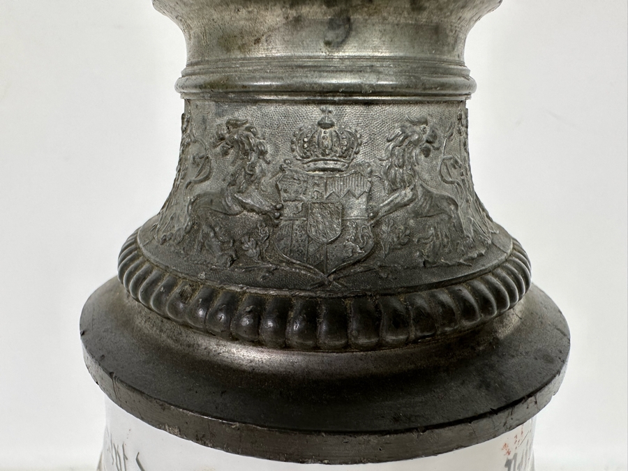 Antique 1896-1898 Regimental Beer Stein Of The Imperial German Army With Lithophane Bottom 11H - See Photos [Photo 6]
