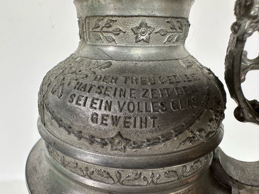 Antique 1910-1912 Regimental Beer Stein Of The Imperial German Army Infantry With Lithophane Bottom 11H - See Photos Handle Has Been Repaired [Photo 30]
