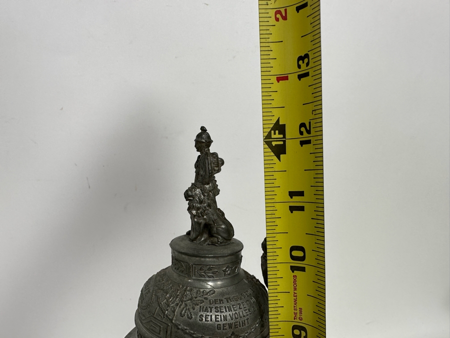 Antique 1910-1912 Regimental Beer Stein Of The Imperial German Army Infantry With Lithophane Bottom 11H - See Photos Handle Has Been Repaired [Photo 40]