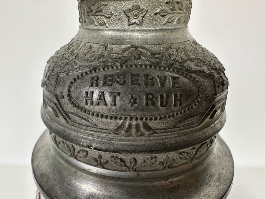 Antique 1910-1912 Regimental Beer Stein Of The Imperial German Army Infantry With Lithophane Bottom 11H - See Photos Handle Has Been Repaired [Photo 27]