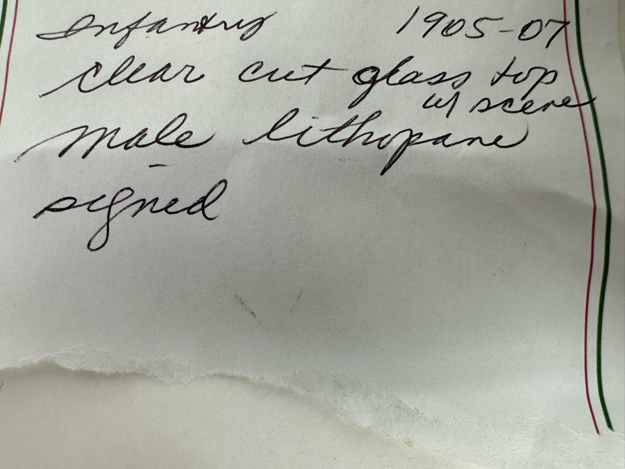 Antique 1905-1907 Regimental Beer Stein Of The Imperial German Army With Lithophane Bottom And Unusual Prism Scene Finial Top 9.5H - See Photos Bottom Of Lithophane Is Cracked [Photo 33]