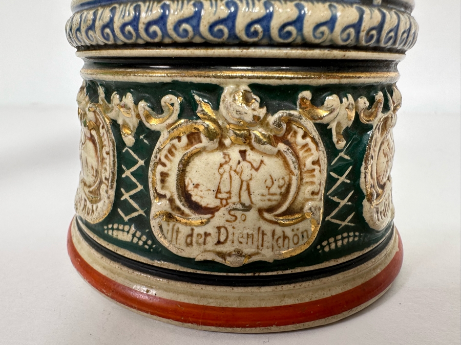 Antique 1909-1911 Regimental Beer Stein Of The Imperial German Army Artillery Regiment #44 8H - See Photos Handle Has Been Repaired [Photo 30]