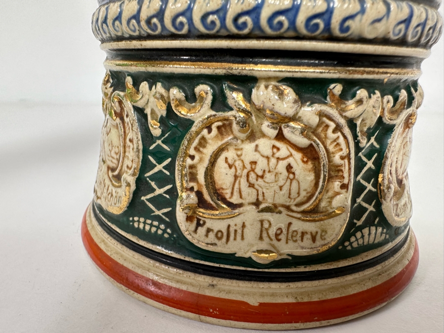 Antique 1909-1911 Regimental Beer Stein Of The Imperial German Army Artillery Regiment #44 8H - See Photos Handle Has Been Repaired [Photo 35]