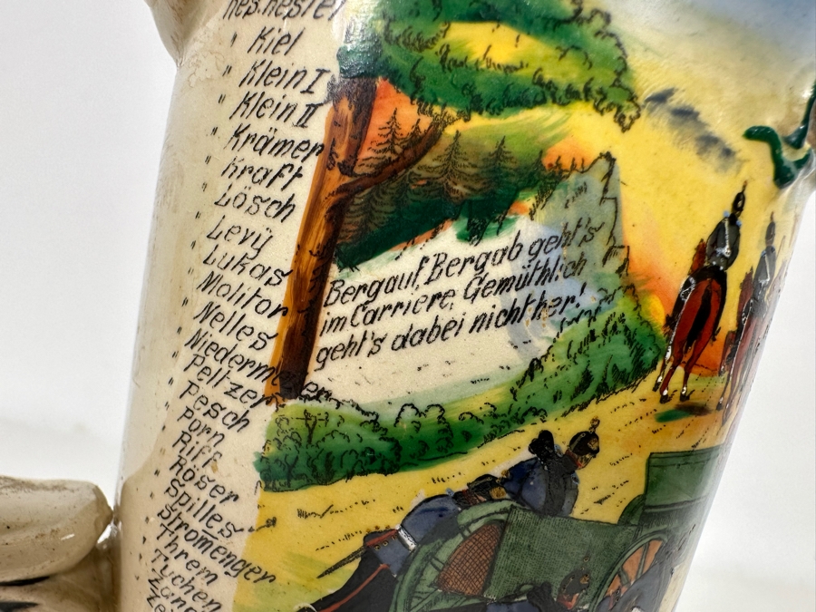 Antique 1909-1911 Regimental Beer Stein Of The Imperial German Army Artillery Regiment #44 8H - See Photos Handle Has Been Repaired [Photo 25]