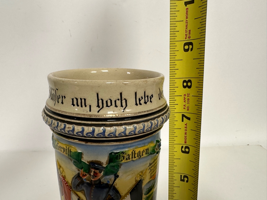 Antique 1909-1911 Regimental Beer Stein Of The Imperial German Army Artillery Regiment #44 8H - See Photos Handle Has Been Repaired [Photo 42]