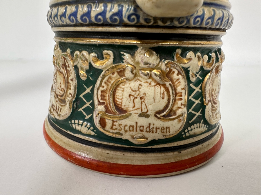 Antique 1909-1911 Regimental Beer Stein Of The Imperial German Army Artillery Regiment #44 8H - See Photos Handle Has Been Repaired [Photo 32]