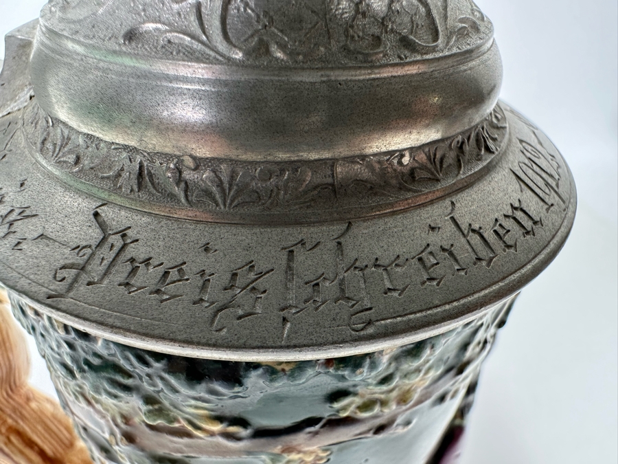 Antique 1912 German Beer Stein 11H - See Photos Makers Mark On Bottom [Photo 17]