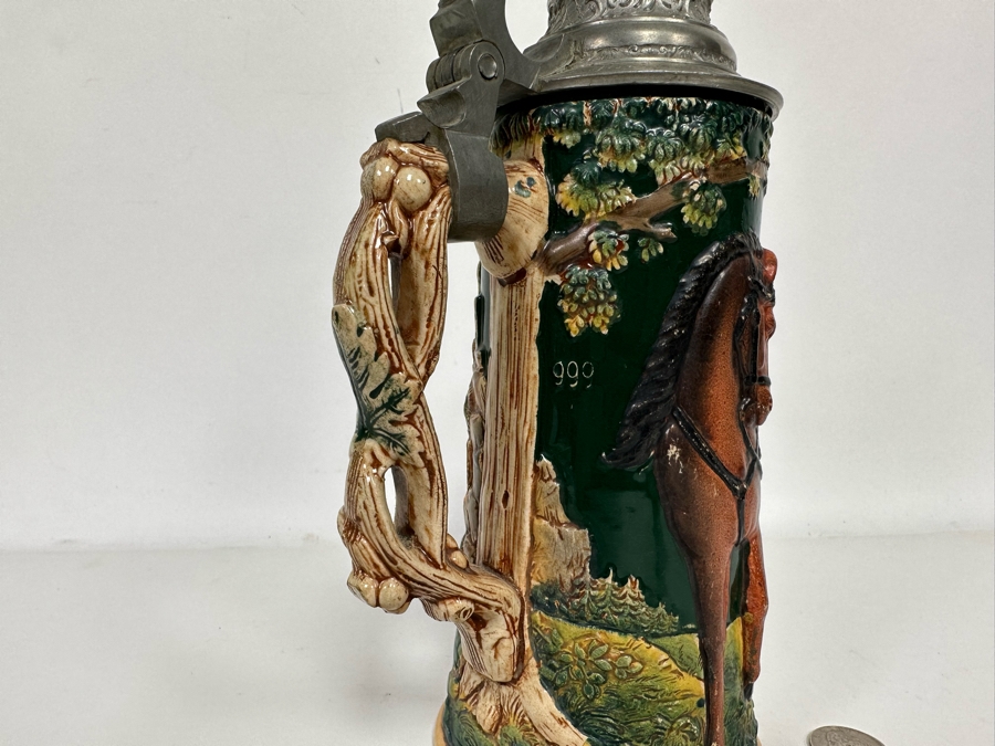 Antique 1912 German Beer Stein 11H - See Photos Makers Mark On Bottom [Photo 9]