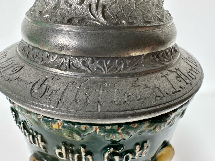 Antique 1912 German Beer Stein 11H - See Photos Makers Mark On Bottom [Photo 19]