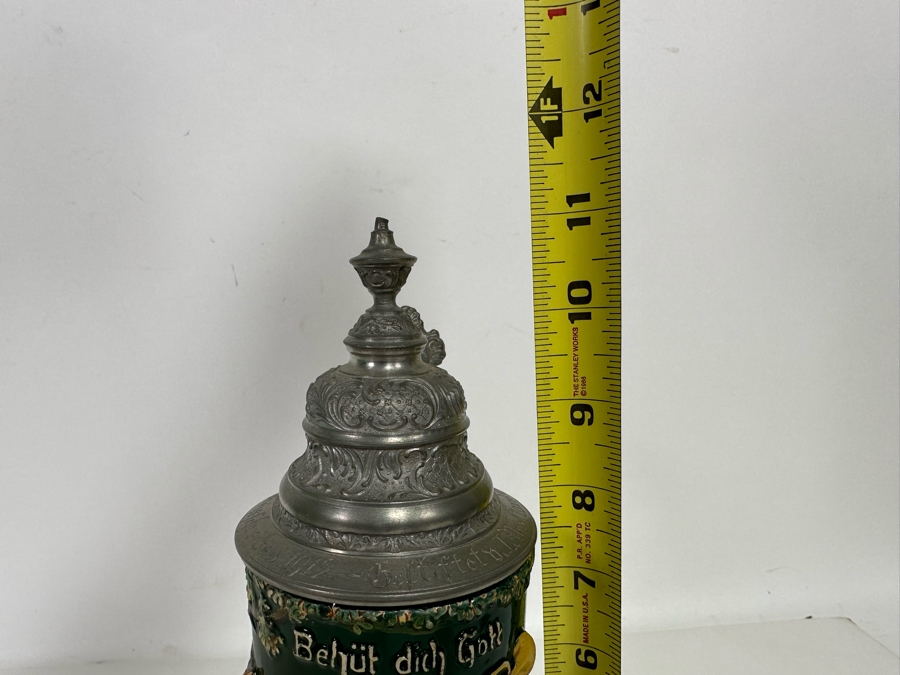 Antique 1912 German Beer Stein 11H - See Photos Makers Mark On Bottom [Photo 27]