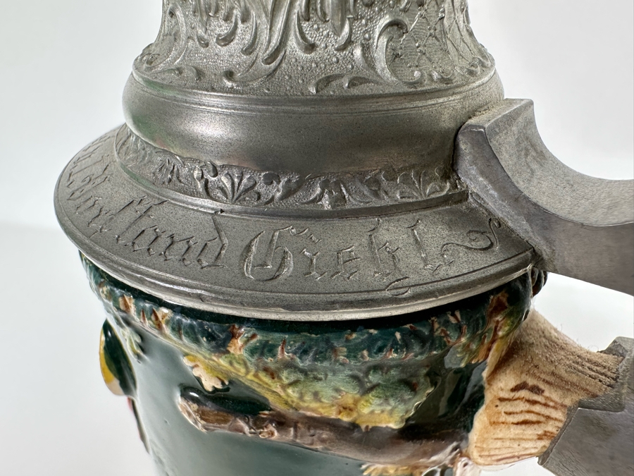 Antique 1912 German Beer Stein 11H - See Photos Makers Mark On Bottom [Photo 21]