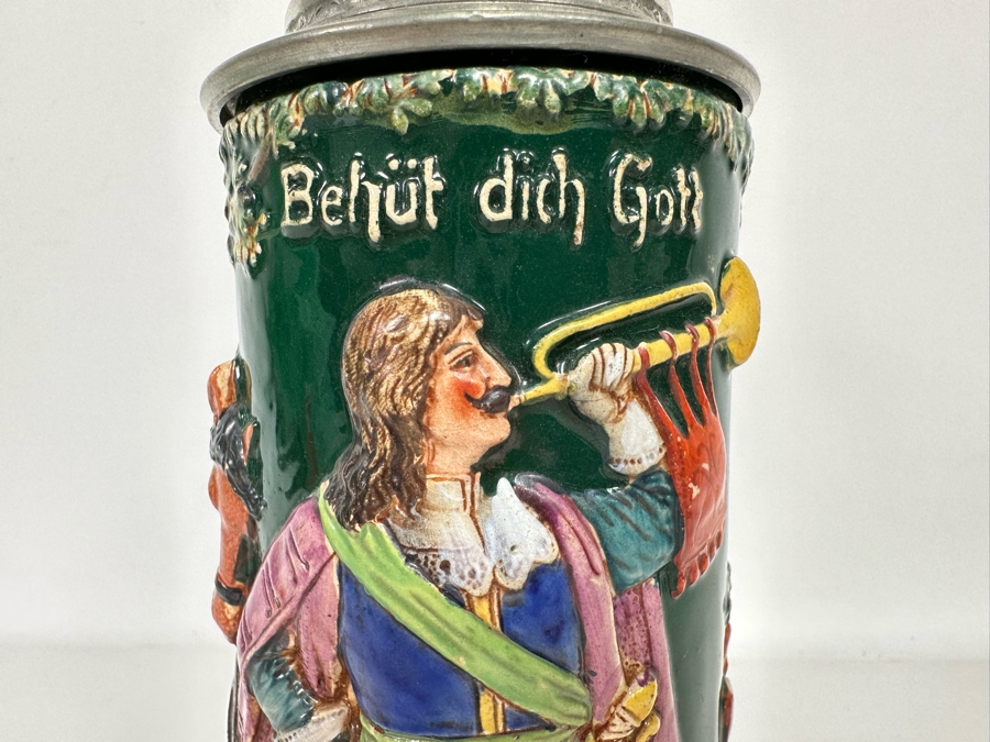 Antique 1912 German Beer Stein 11H - See Photos Makers Mark On Bottom [Photo 5]