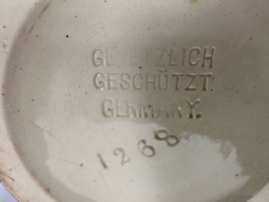 Antique German Beer Stein With Roman Soldiers By Gesetzlich Geschutzt Germany 1268 8.5H [Photo 24]
