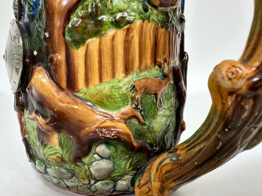 Antique German Beer Stein With Roman Soldiers By Gesetzlich Geschutzt Germany 1268 8.5H [Photo 16]