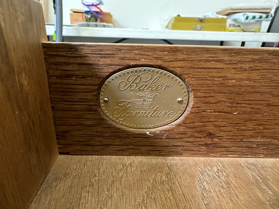 Last Minute Add - Impressive Baker Furniture Wooden Executive Desk 6'W X 3'D X 30'H [Photo 10]