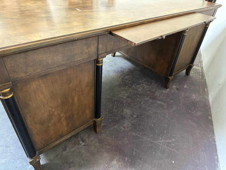 Last Minute Add - Impressive Baker Furniture Wooden Executive Desk 6'W X 3'D X 30'H [Photo 17]