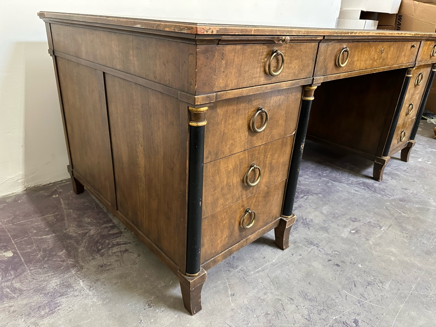 Last Minute Add - Impressive Baker Furniture Wooden Executive Desk 6'W X 3'D X 30'H [Photo 13]