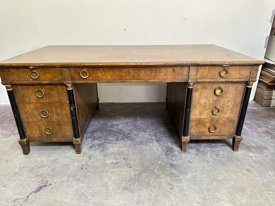 Last Minute Add - Impressive Baker Furniture Wooden Executive Desk 6'W X 3'D X 30'H [Photo 5]