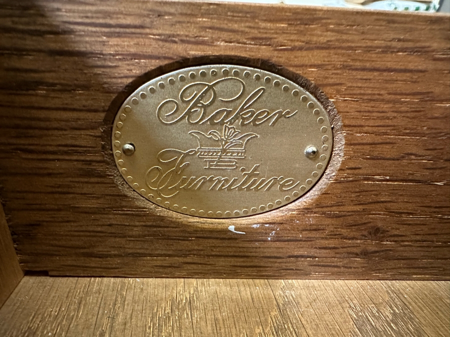 Last Minute Add - Impressive Baker Furniture Wooden Executive Desk 6'W X 3'D X 30'H [Photo 9]