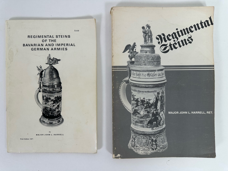 Pair Of Books: Regimental Steins Of The Bavarian And Imperial German Armies First Edition 1971 And Regimental Steins By Major John L. Harrell 1979 [Photo 2]