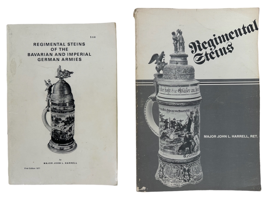 Pair Of Books: Regimental Steins Of The Bavarian And Imperial German Armies First Edition 1971 And Regimental Steins By Major John L. Harrell 1979