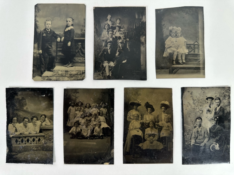 Seven Old Tin Photos 2.5 X 2.5 [Photo 2]