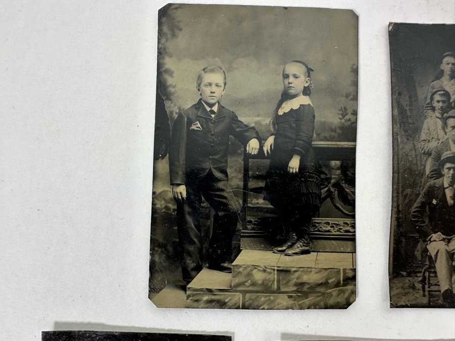 Seven Old Tin Photos 2.5 X 2.5 [Photo 4]
