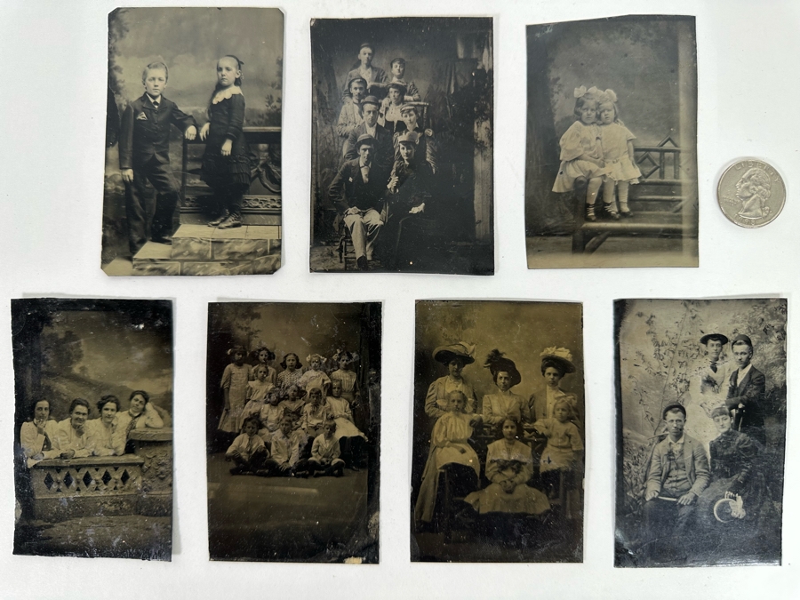 Seven Old Tin Photos 2.5 X 2.5 [Photo 3]